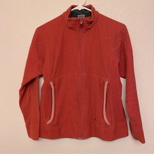 REI Women’s red Orange lightweight Full zip fleece jacket  hoodie-S